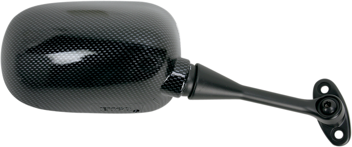 EMGO Mirror - Side View - Black/Carbon Fiber - Rectangle - Right - Honda 20-35223
