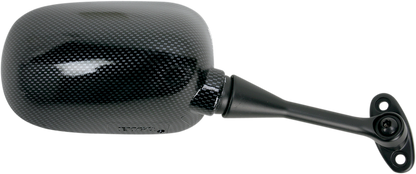 EMGO Mirror - Side View - Black/Carbon Fiber - Rectangle - Right - Honda 20-35223