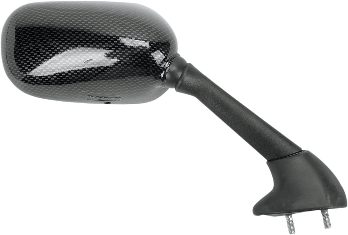 EMGO Mirror - Side View - Black/Carbon Fiber - Rectangle - Right - Yamaha 20-80553