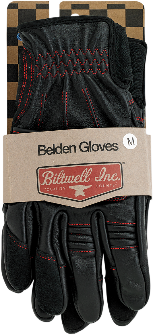 BILTWELL Belden Gloves - Redline - Large 1505-0108-304