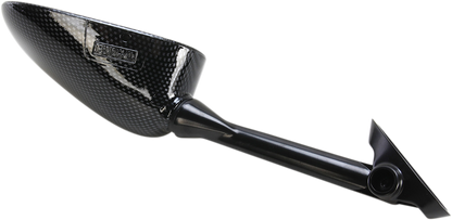 EMGO Mirror - Side View - Black/Carbon Fiber - Rectangle - Left - Suzuki 20-97204