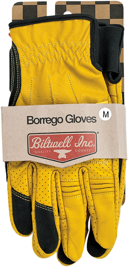 BILTWELL Borrego Gloves - Gold/Black - XS 1506-0701-301
