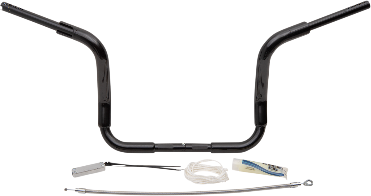 FAT BAGGERS INC. 1-1/2" EZ Install Rounded Top Handlebar Kit - 12" - Black 809412-B