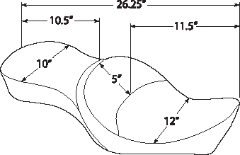 DRAG SPECIALTIES SEATS Double Bucket Seat - Mild Stitch - XL '10-'22 0804-0604