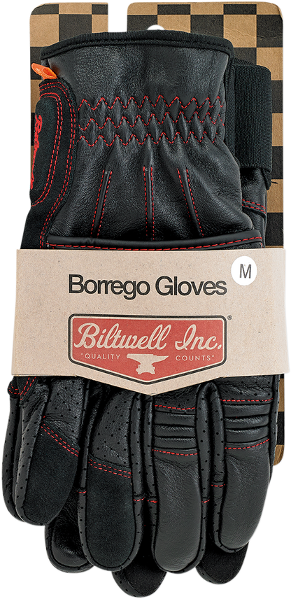 BILTWELL Borrego Gloves - Redline - Small 1506-0108-302