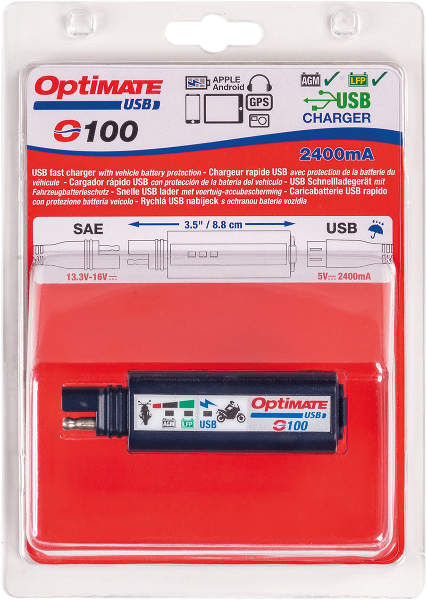 TECMATE SAE to USB Charger - 2 Pin Connector - LED O-100V3