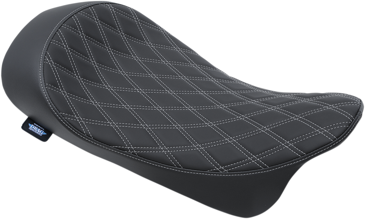 DRAG SPECIALTIES SEATS Low Solo Seat - Double Diamond - Silver Stitch - FL '08-'23 0801-1153