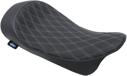 DRAG SPECIALTIES SEATS Low Solo Seat - Double Diamond - Silver Stitch - FL '08-'23 0801-1153