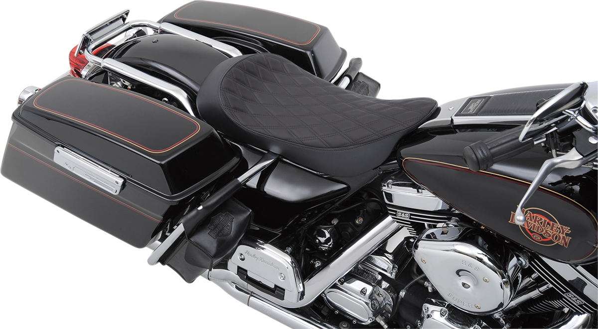 DRAG SPECIALTIES SEATS Low Solo Seat - Double Diamond - FLHR/FLHX '99-'07 0801-1155