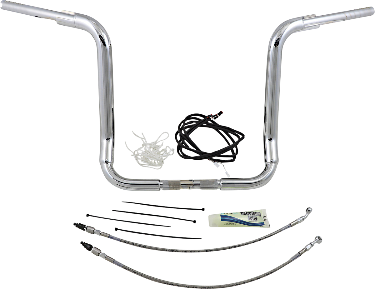 FAT BAGGERS INC. 1-1/2" EZ Install Rounded Top Handlebar Kit - 16" - Chrome 809516