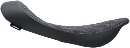 DRAG SPECIALTIES SEATS Low Solo Seat - Double Diamond - Silver Stitch - FLHR/FLHX '99-'07 0801-1156