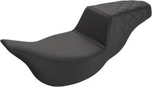 SADDLEMEN Step-Up Seat - Extended Reach - Rear Lattice Stitch - Black - FL '08-'24 808-07B-173E