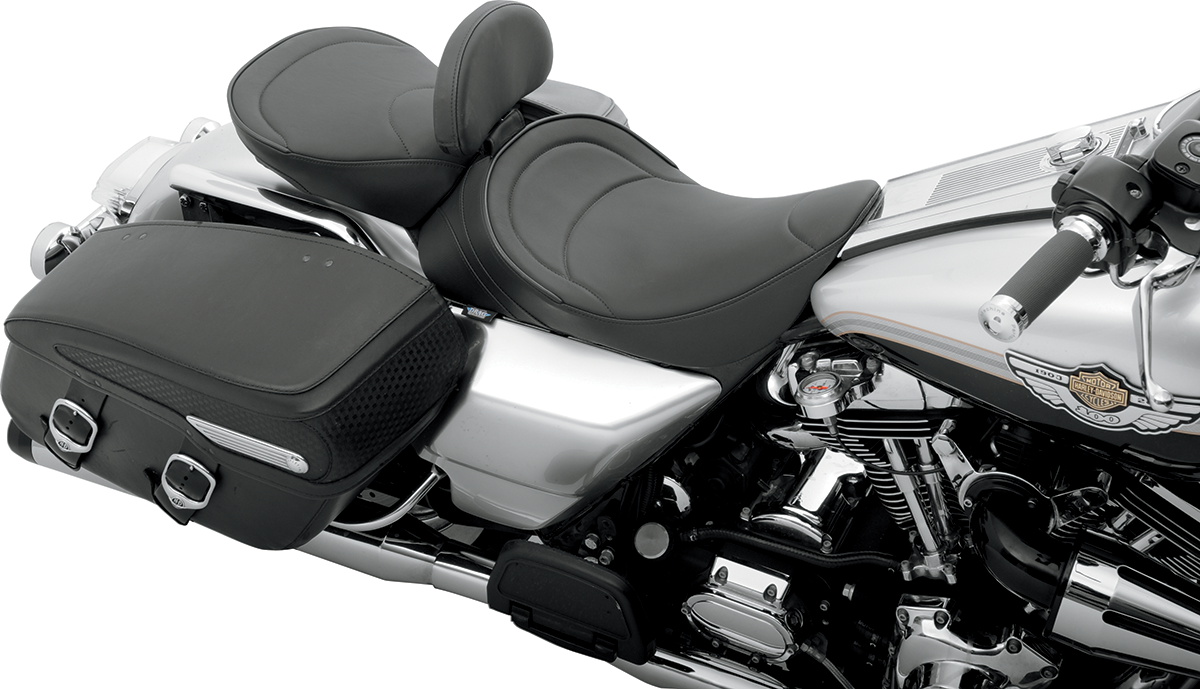 DRAG SPECIALTIES SEATS Solo Seat - Mild Stitched - Driver Backrest - FLH '97-'07 0801-0493
