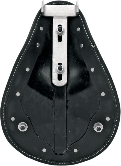 DRAG SPECIALTIES SEATS Seat - Spring Solo - Low-Profile - Small - Black Leather/White Stitching 0806-0028