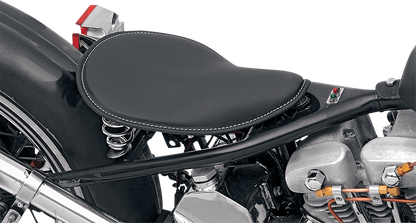 DRAG SPECIALTIES SEATS Seat - Spring Solo - Low-Profile - Small - Black Leather/White Stitching 0806-0028