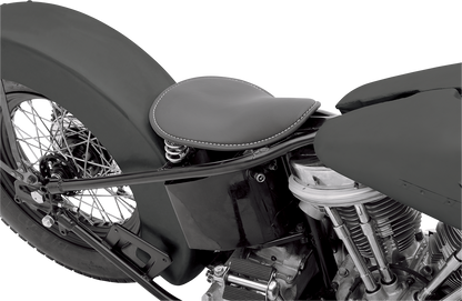 DRAG SPECIALTIES SEATS Seat - Spring Solo - Low-Profile - Small - Black Leather/White Stitching 0806-0028