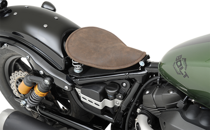 DRAG SPECIALTIES SEATS Seat - Spring Solo - Low-Profile - Small - Distressed Brown Leather 0806-0039