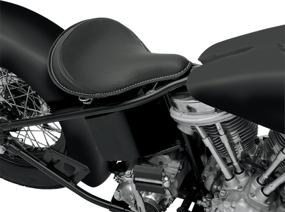 DRAG SPECIALTIES SEATS Seat - Spring Solo - Large - Black Solar-Reflective Leather/White Perimeter Stitch 0806-0048