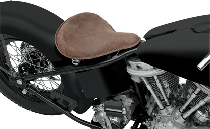 DRAG SPECIALTIES SEATS Seat - Spring Solo - Large - Distressed Brown Leather/Perimeter Stitch 0806-0050