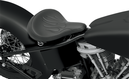 DRAG SPECIALTIES SEATS Seat - Spring Solo - Large - Black Vinyl/Flame Stitched 0806-0051