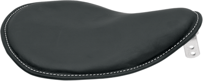 DRAG SPECIALTIES SEATS Seat - Spring Solo - Low-Profile - Black Vinyl/White Stitching 0806-0074