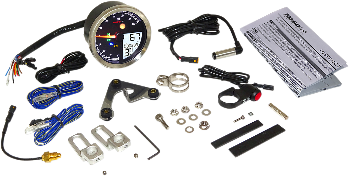 KOSO NORTH AMERICA TNT-04 Multifunction Meter - Silver Bezel - 3.3" Diameter x 2.19" D BA051401