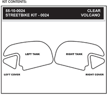 STOMPGRIP Tank Grips - Volcano - Clear/Black - Honda - CBR '13-'25 55-10-0024H