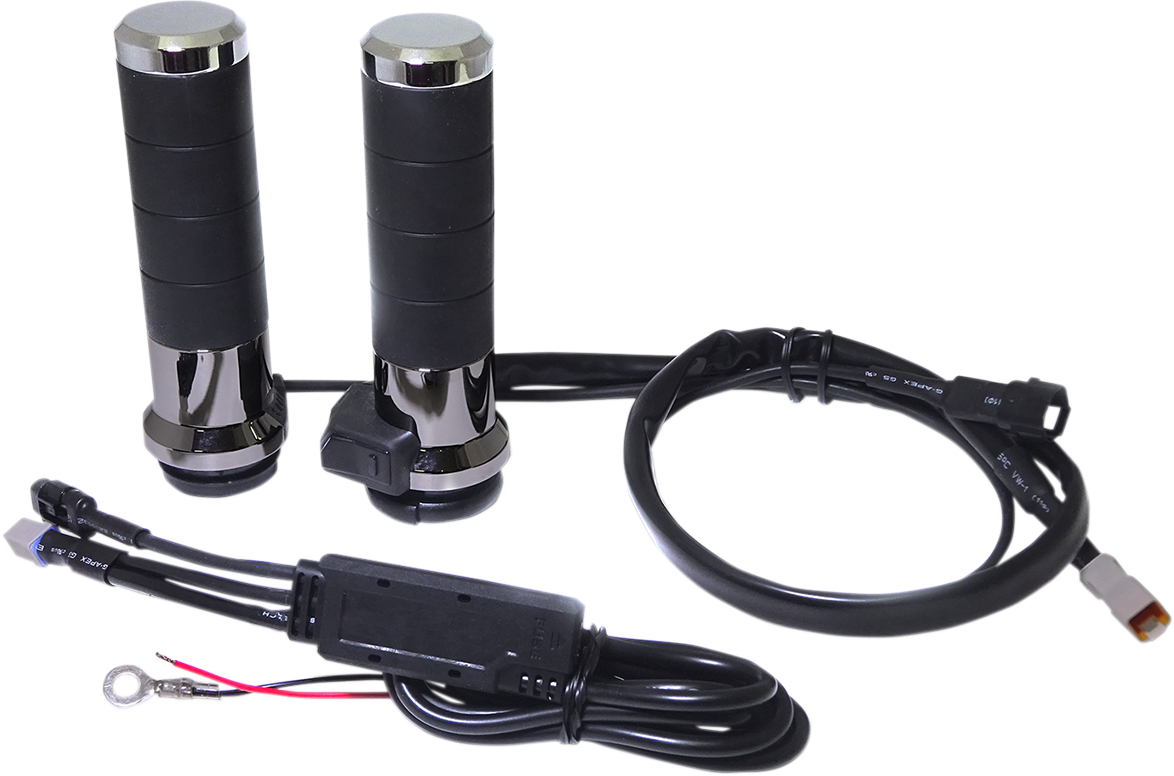 KOSO NORTH AMERICA Titan-X Heated Grips - 1" - Chrome AX068M10