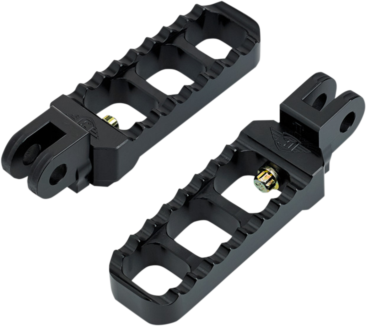 JOKER MACHINE Adjustable Foot Pegs - Serrated - Narrow - Black 08-61-4B