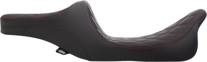 DRAG SPECIALTIES SEATS Predator III 2-Up Seat - Double Diamond - Red Thread - FL '99-'07 0801-1310
