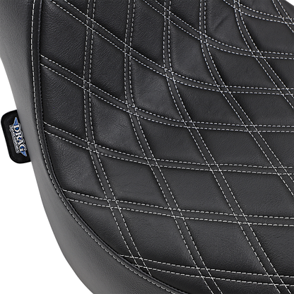 DRAG SPECIALTIES SEATS Predator III Seat - Double Diamond - Silver Stitched - FXFB/S '18-'23 0802-1073