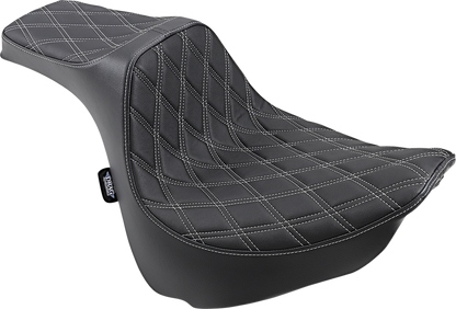 DRAG SPECIALTIES SEATS Predator III Seat - Double Diamond - Silver Stitched - FXFB/S '18-'23 0802-1073