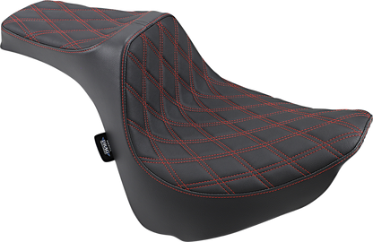 DRAG SPECIALTIES SEATS Predator III Seat - Double Diamond - Red Stitched - FXFB/S '18-'23 0802-1074