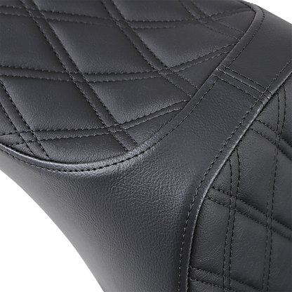 DRAG SPECIALTIES SEATS Predator III Seat - Double Diamond - Black Stitching - FL/FX '18-'23 0802-1145