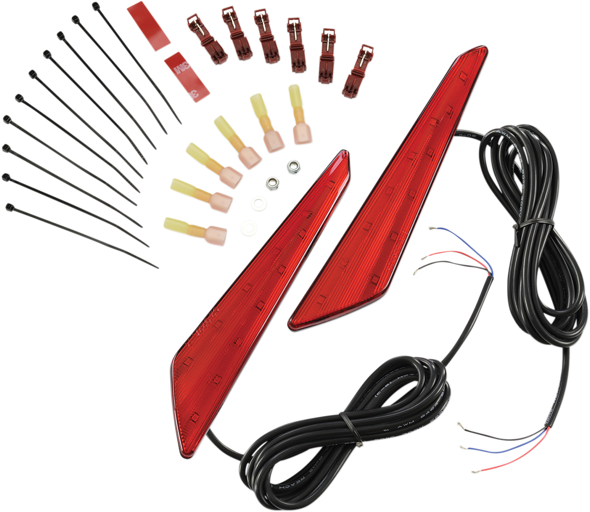 SHOW CHROME LED Marker Lights - Red Lens/Red LEDs - GL1800 52-953R