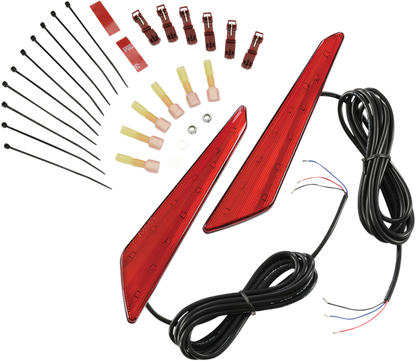 SHOW CHROME LED Marker Lights - Red Lens/Red LEDs - GL1800 52-953R