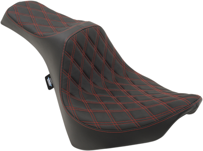 DRAG SPECIALTIES SEATS Predator III Seat - Double Diamond - Red Stitching - FL/FX '18-'23 0802-1147