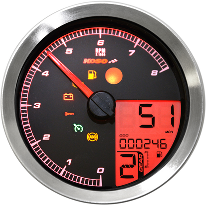 KOSO NORTH AMERICA Multi-Function Speedometer/Tachometer - HD-04 - Black BA051231