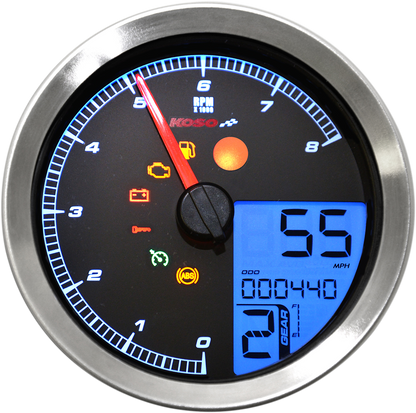 KOSO NORTH AMERICA Multi-Function Speedometer/Tachometer - HD-04 - Black BA051231