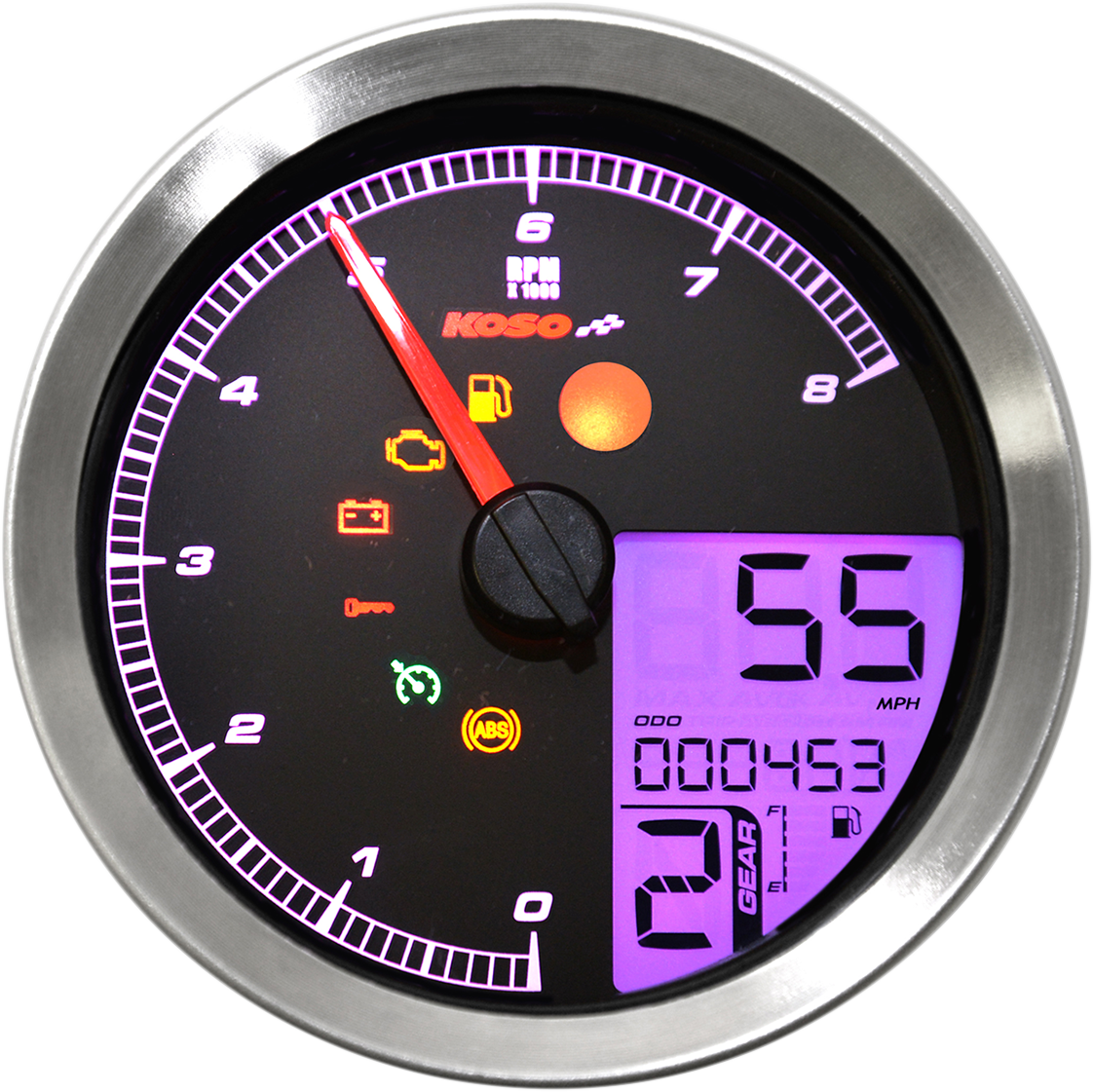 KOSO NORTH AMERICA Multi-Function Speedometer/Tachometer - HD-04 - Black BA051231