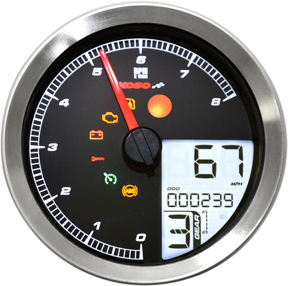 KOSO NORTH AMERICA Multi-Function Speedometer/Tachometer - HD-04 - Black BA051231