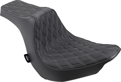 DRAG SPECIALTIES SEATS Predator III Seat - Double Diamond - Silver Stitching - FLFB/S '18-'25 0802-1189