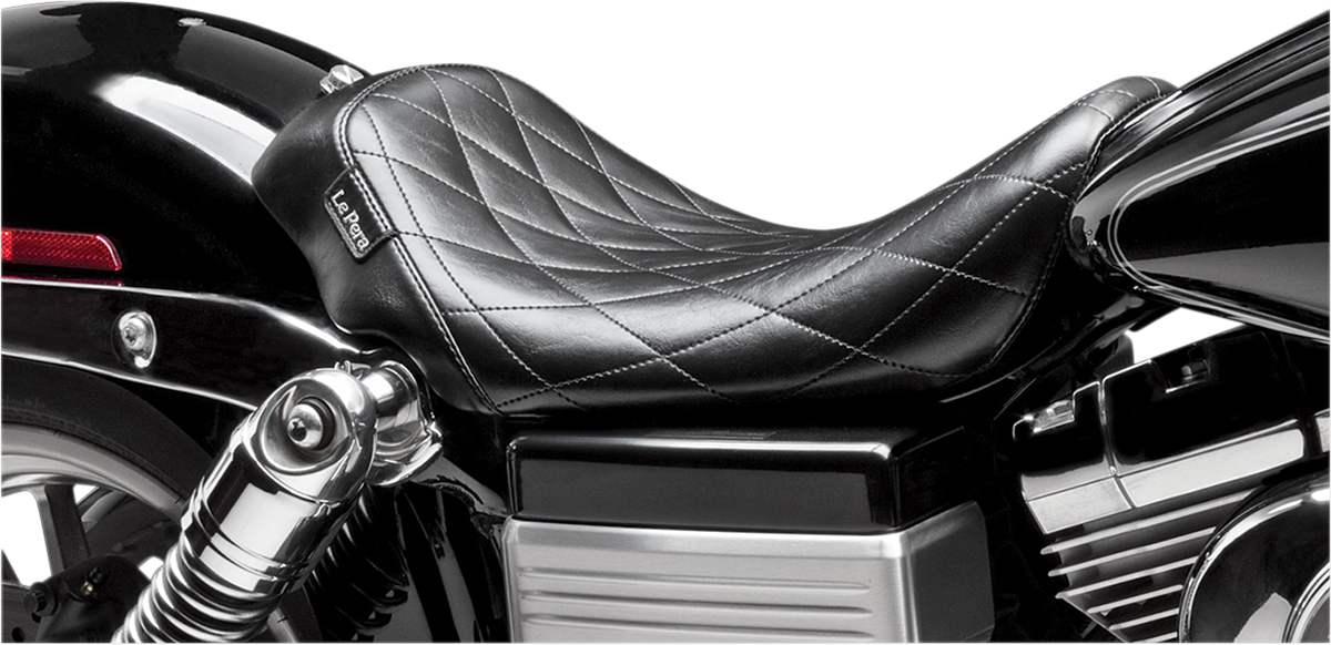 LE PERA Bare Bones Solo Seat - Diamond Stitch - Black - Dyna '06-'17 LK-001DM