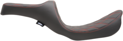 DRAG SPECIALTIES SEATS Predator III Seat - Double Diamond - Red Stitching - FXD/FLD '06-'17 0803-0604