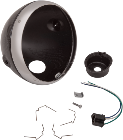 EMGO Lucas Style Headlight Shell - 7" - Faux Carbon 66-65069