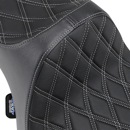 DRAG SPECIALTIES SEATS Predator III Seat - Double Diamond - Silver Stitching - XL '04-'22 0804-0735