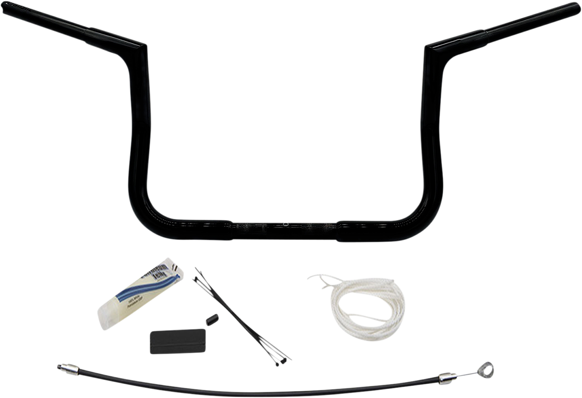 FAT BAGGERS INC. 1-1/4" EZ Install Flat Top Handlebar Kit - 10" - Black 709110-B