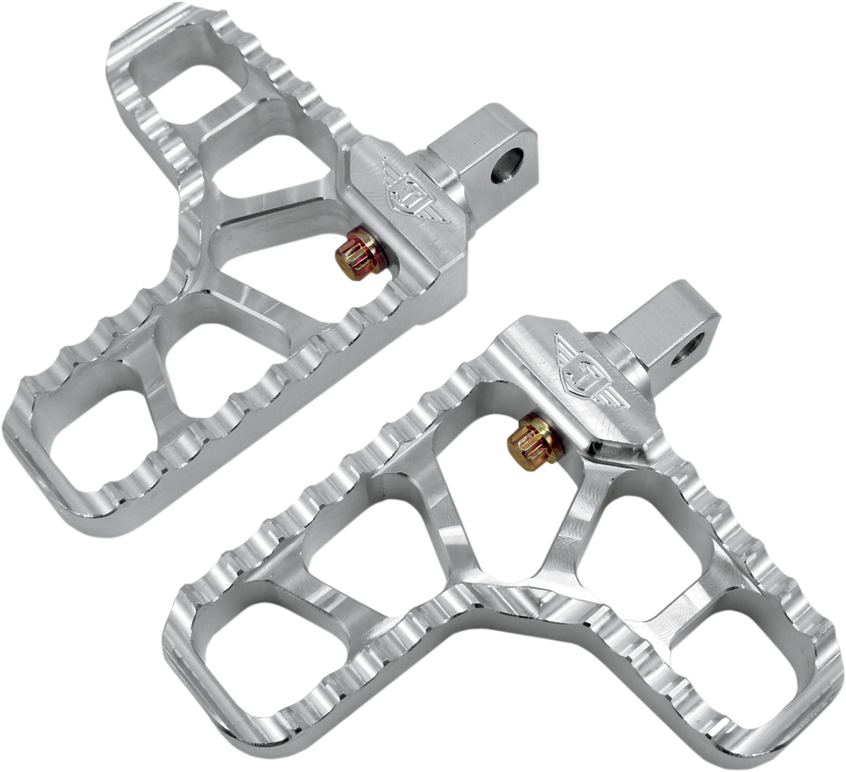 JOKER MACHINE Adjustable Serrated Foot Pegs - With Heel - Clear 08-62-1