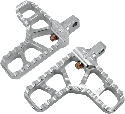 JOKER MACHINE Adjustable Serrated Foot Pegs - With Heel - Clear 08-62-1