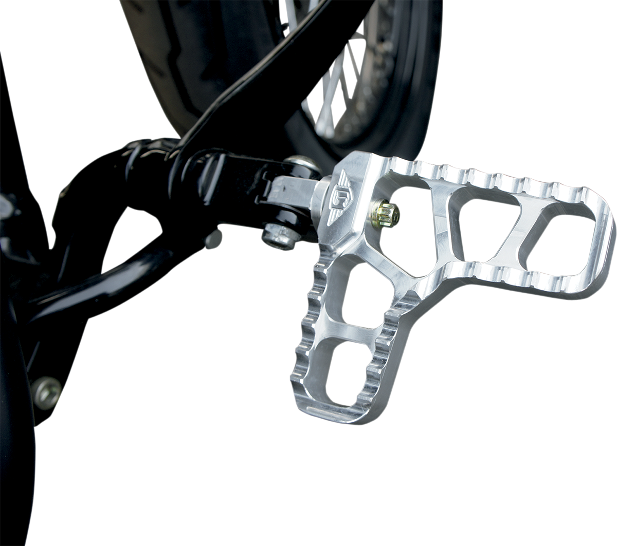 JOKER MACHINE Adjustable Serrated Foot Pegs - With Heel - Clear 08-62-1